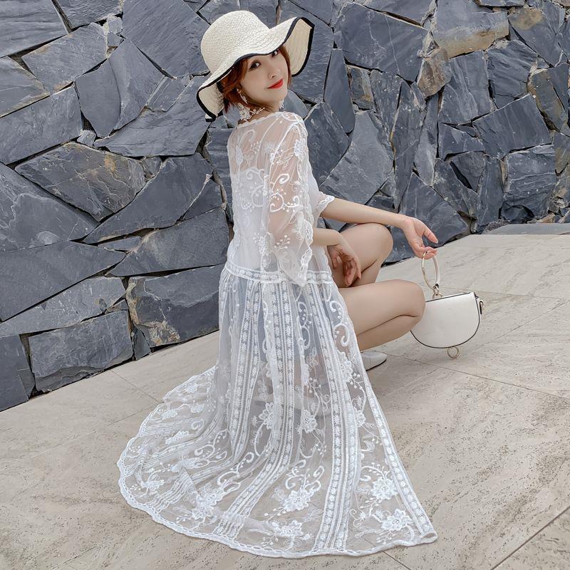 Travel Bikini Outside With Sun Protection Clothing On The Beach, Female Shawl, Lace Jacket, Fairy Dress