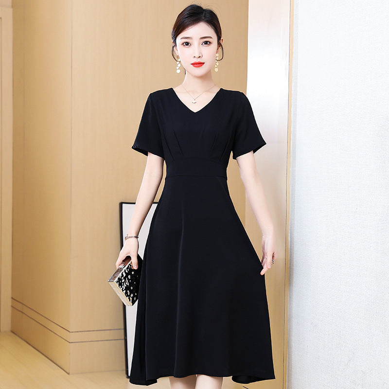 Ladies Short Sleeve V-Neck Slim Summer Dress Female Vestidos New Women'S Clothing