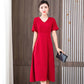 Ladies Short Sleeve V-Neck Slim Summer Dress Female Vestidos New Women'S Clothing