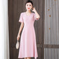 Ladies Short Sleeve V-Neck Slim Summer Dress Female Vestidos New Women'S Clothing