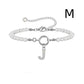2024 New Fashion Toggle Clasp Initial Bracelet Women A-Z Letter Pendant 6mm Pearl Bracelet For Women Jewelry Gift