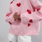 Long Sleeve Loose Heart-Shaped round Neck Sweater for Women Autumn and Winter