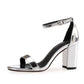 One Word Buckle High Heel Sandals Thick Heel Women