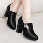 With all-match shoes spring new high-heeled shoes with thick women and middle-aged lady mother shoe leather shoes
