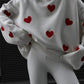 Long Sleeve Loose Heart-Shaped round Neck Sweater for Women Autumn and Winter