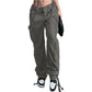 Women's High Waist Pocket Loose Casual Working Pants Straight-leg Pants