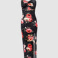 Summer Clothing New Women's Clothing Split Spaghetti-strap Floral Print Dress
