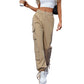 Women's High Waist Pocket Loose Casual Working Pants Straight-leg Pants