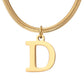 Minimalist A-Z Letter Pendant Necklace For Women Stainless Steel Gold Color Snake Chains Jewelry Birthday Gift