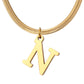 Minimalist A-Z Letter Pendant Necklace For Women Stainless Steel Gold Color Snake Chains Jewelry Birthday Gift