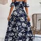 Flower Print Split Suspender Dress With Lace-up Design Summer Fashion Long Dresses Beach Clothing For Women
