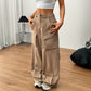 Women's Loose Casual Wide-leg Trousers Pocket Overalls