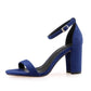 One Word Buckle High Heel Sandals Thick Heel Women